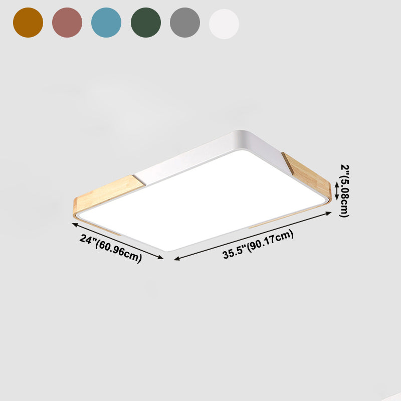 Geometry Shape Ceiling Lamp Modern Macaroon Iron 1 Light Flush Mount for Bedroom