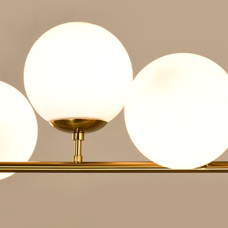 Modern Style Spherical Shape Island Lights Glass 6 Light Island Lighting in Gold