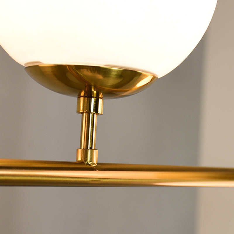 Modern Style Spherical Shape Island Lights Glass 6 Light Island Lighting in Gold