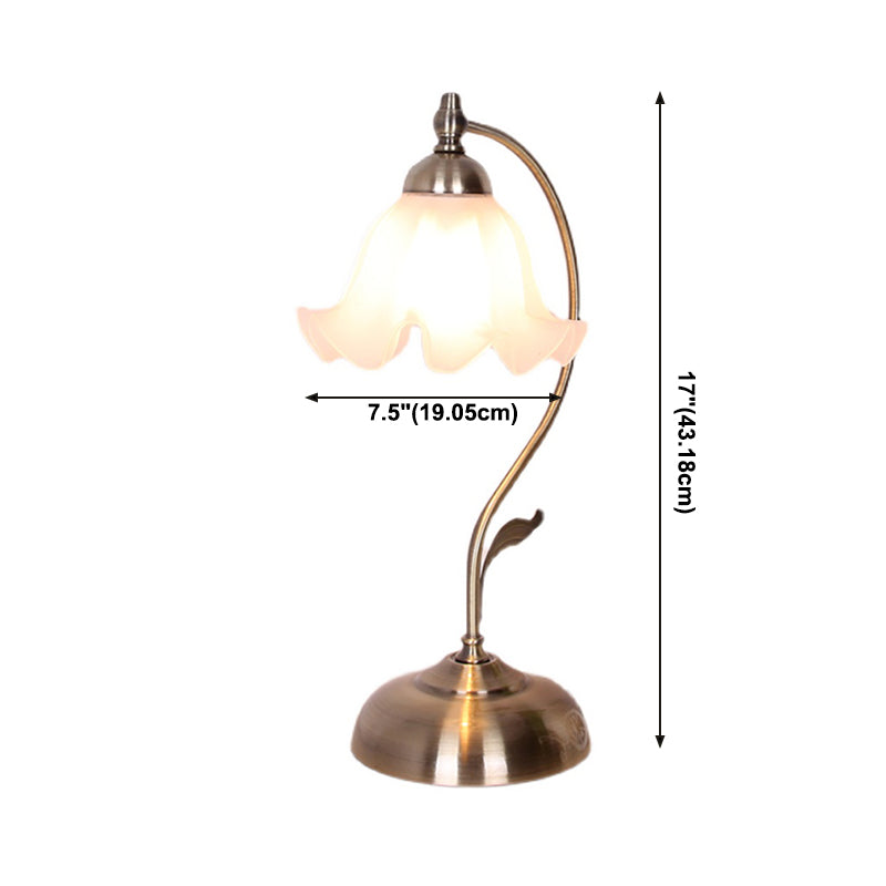Modern Style Flower Shape Table Lamp Glass 1 Light Table Light