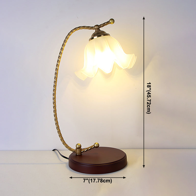 Modern Style Flower Shape Table Lamp Glass 1 Light Table Light