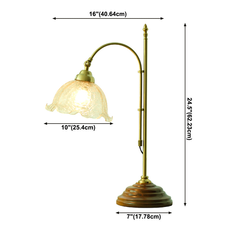 1 Light Modernism Night Table Lamps Metal Flower Nightstand Lamp for Bedroom