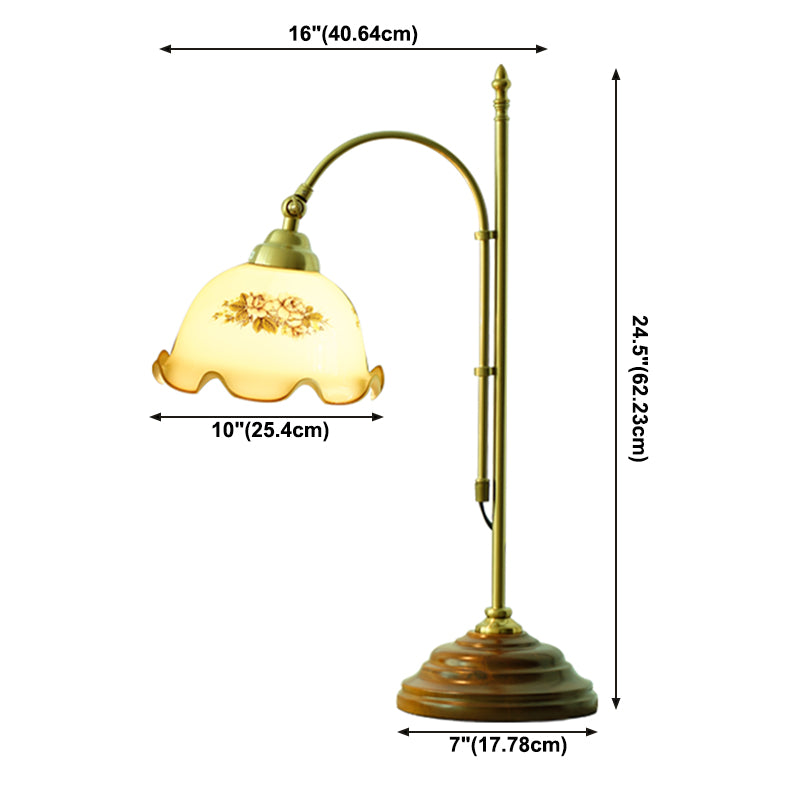 1 Light Modernism Night Table Lamps Metal Flower Nightstand Lamp for Bedroom