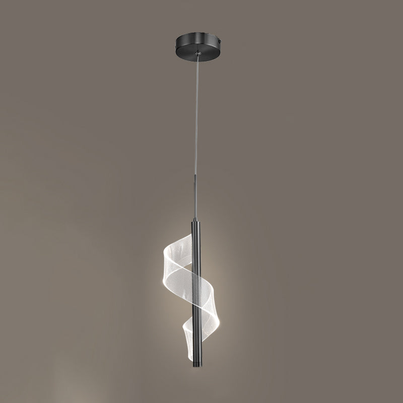 Modern Artistic LED Pendant Light Aluminium Linear Hanging Lamp with Acrylic Shade