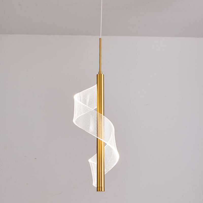 Modern Artistic LED Pendant Light Aluminium Linear Hanging Lamp with Acrylic Shade