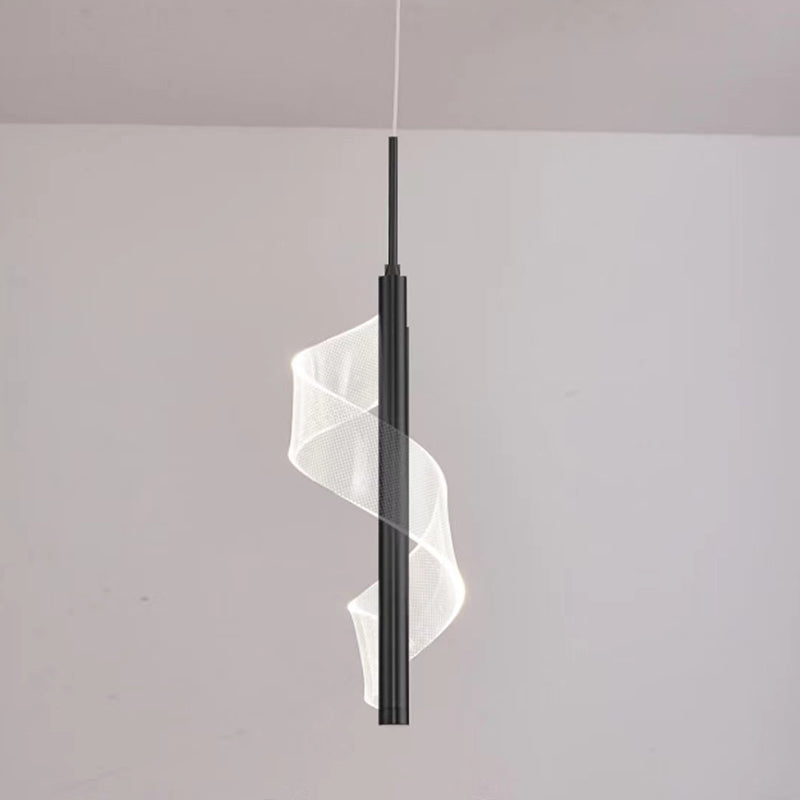Modern Artistic LED Pendant Light Aluminium Linear Hanging Lamp with Acrylic Shade