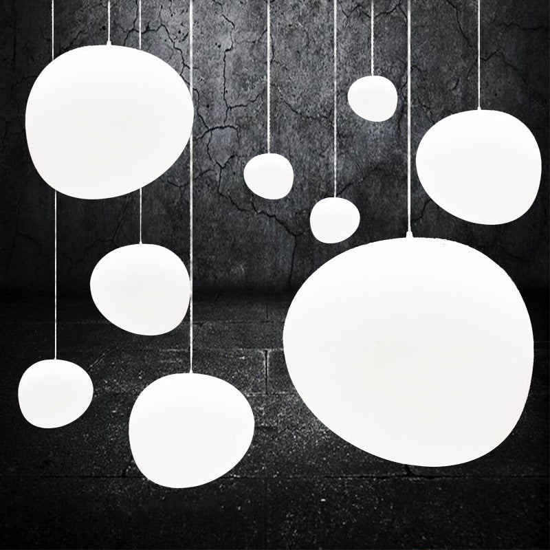 Style de style moderne ombre d'oeuf suspendu en verre léger 1 pendentif léger