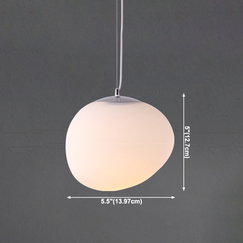 Style de style moderne ombre d'oeuf suspendu en verre léger 1 pendentif léger