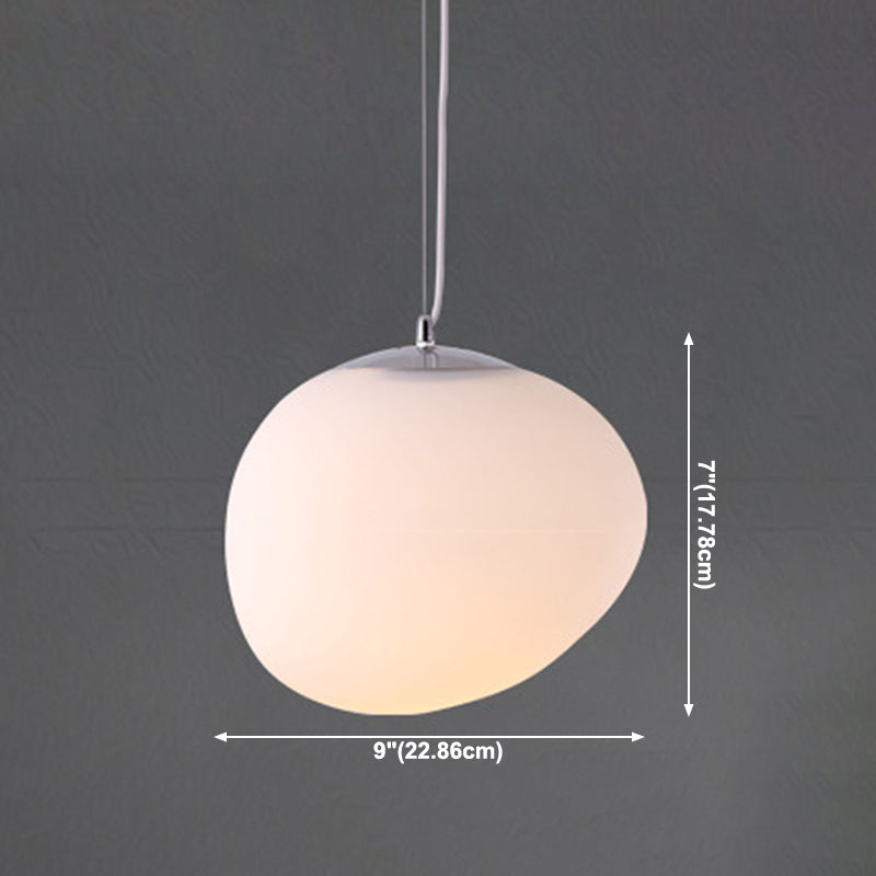 Style de style moderne ombre d'oeuf suspendu en verre léger 1 pendentif léger