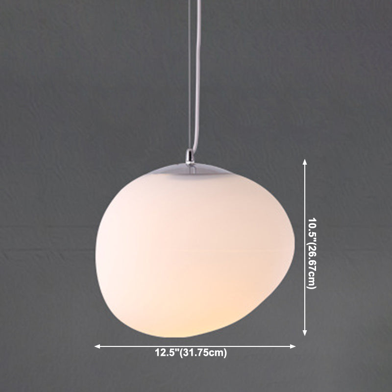 Style de style moderne ombre d'oeuf suspendu en verre léger 1 pendentif léger