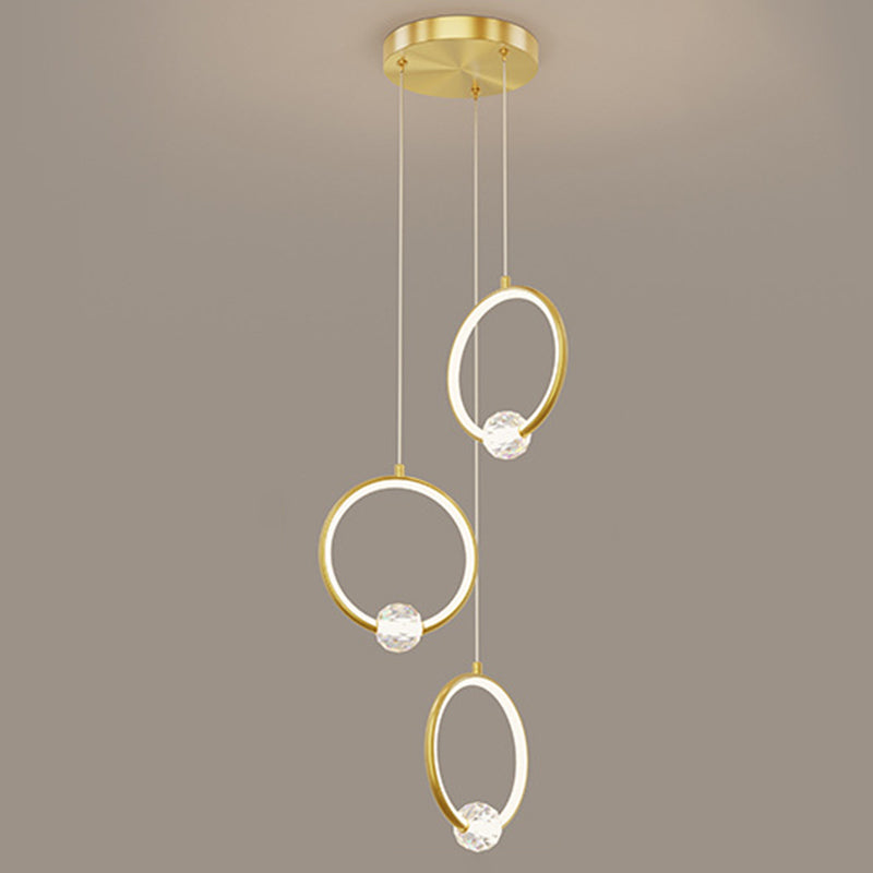 Modern Style Round Shade Hanging Light Crystal Light Pendant Lamp for Dining Room