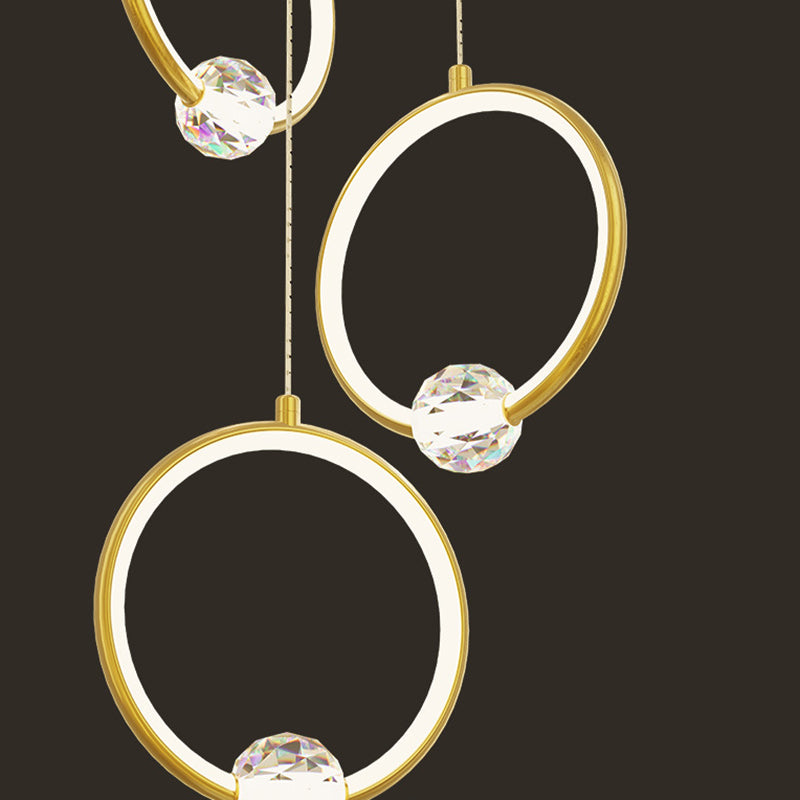 Modern Style Round Shade Hanging Light Crystal Light Pendant Lamp for Dining Room