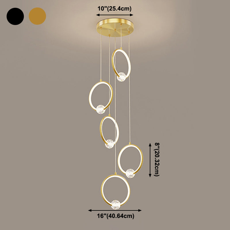 Modern Style Round Shade Hanging Light Crystal Light Pendant Lamp for Dining Room