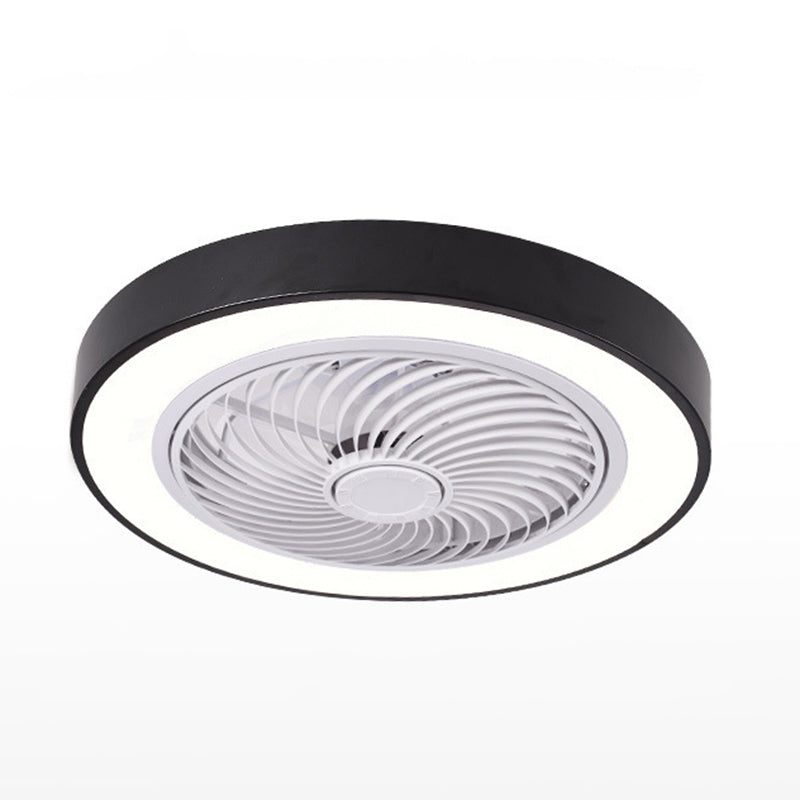 Modern Concise LED Ceiling Fan Light Lacquered Iron Circular Macaron Ceiling Fans with Acrylic Shade