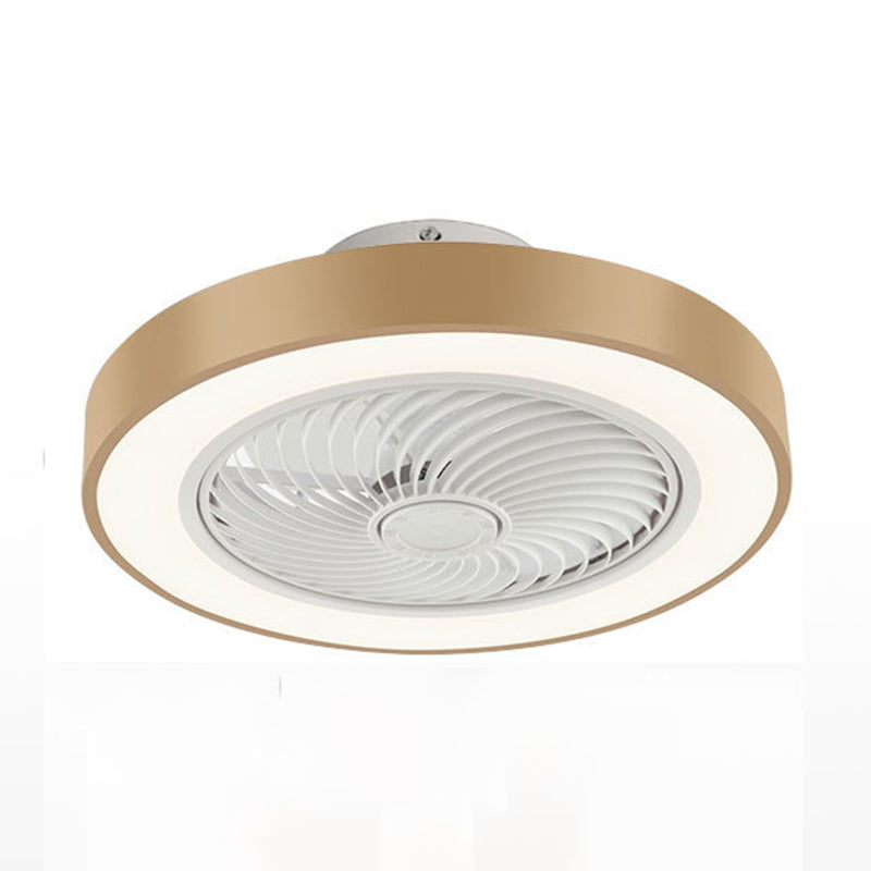 Modern Concise LED Ceiling Fan Light Lacquered Iron Circular Macaron Ceiling Fans with Acrylic Shade