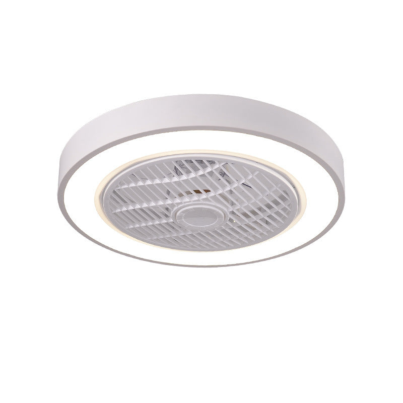 Modern Concise LED Ceiling Fan Light Lacquered Iron Circular Macaron Ceiling Fans with Acrylic Shade