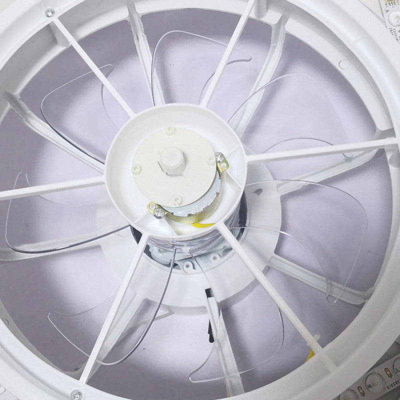 Modern Concise LED Ceiling Fan Light Lacquered Iron Circular Macaron Ceiling Fans with Acrylic Shade