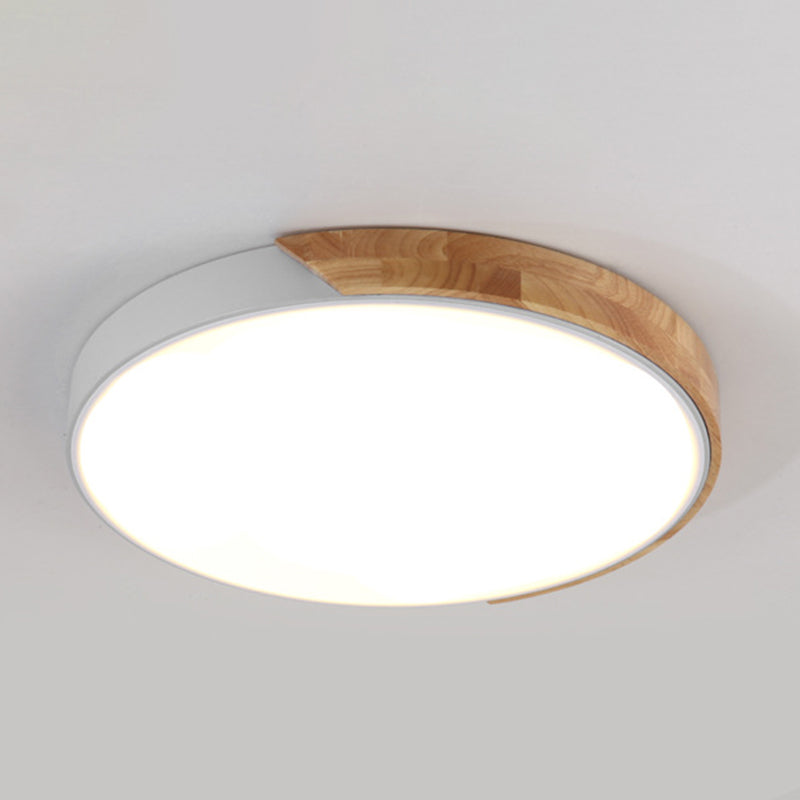 Round Shape Ceiling Lamp Modern Macaroon Iron 1 Light Flush Mount for Living Room Study