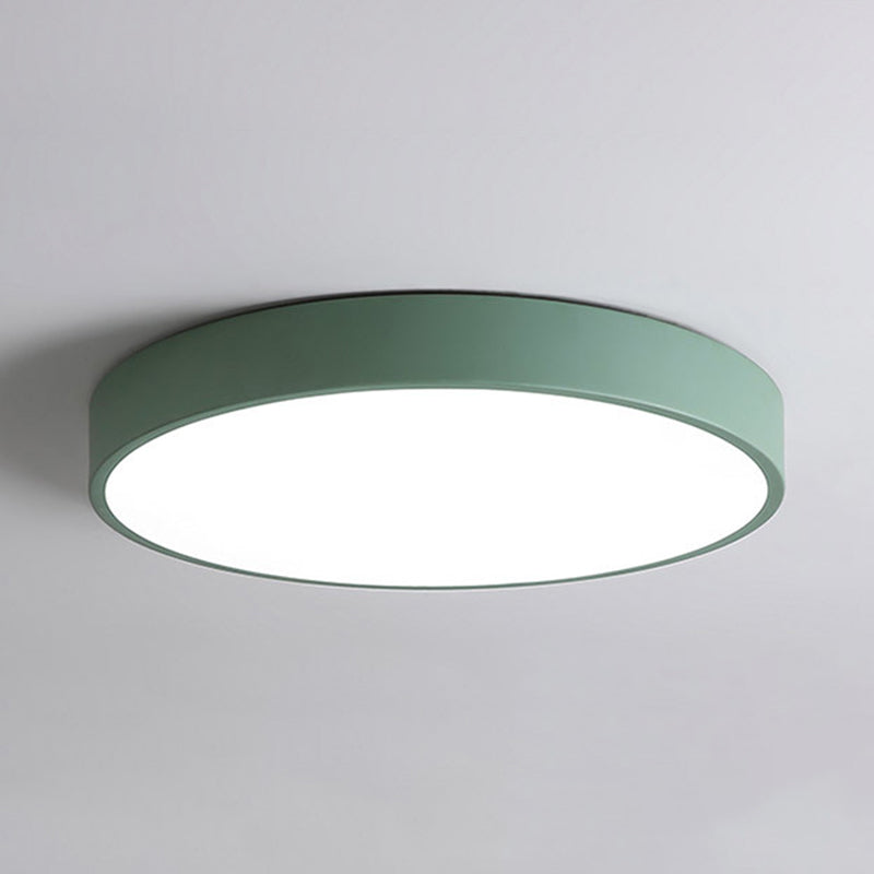 Lámpara de techo de forma redonda, hierro macarrón moderno, 1 luz, montaje empotrado para estudio y sala de estar