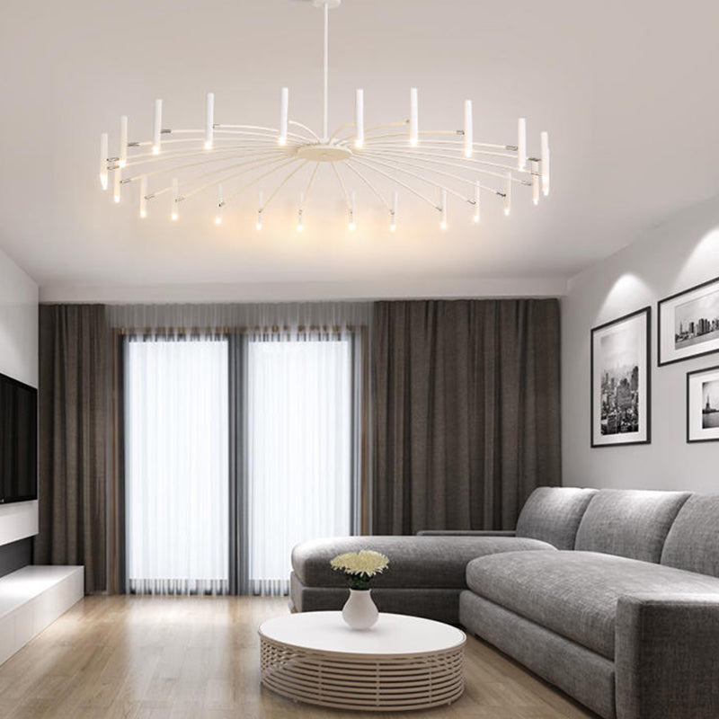 Linear Chandelier Light Fixtures Modern Multi-Head Suspension Pendant Lamps for Living Room