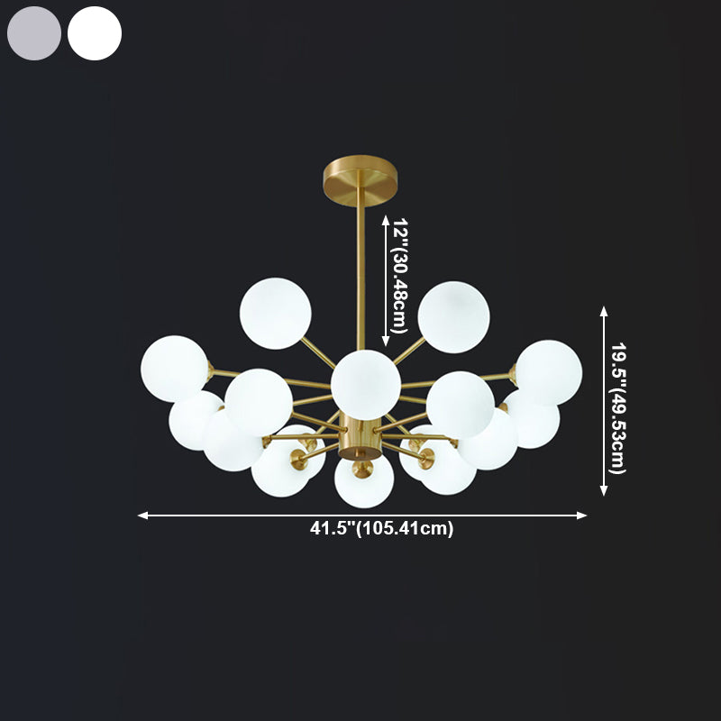 Globe kroonluchter verlichtingsarmaturen moderne multi-head gouden suspensie hanglampen met glazen schaduw