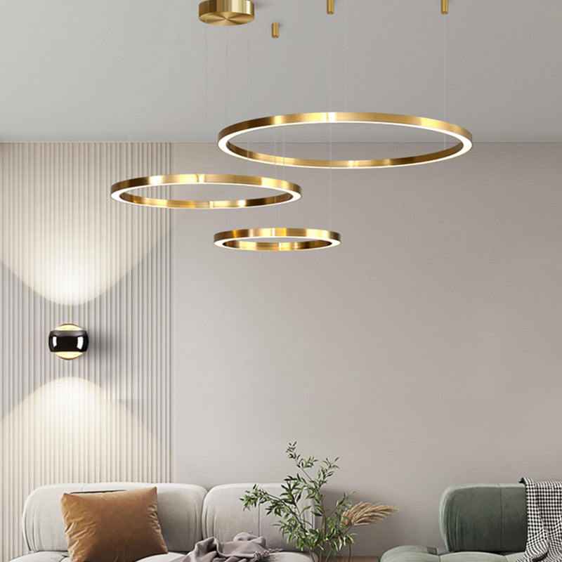Modern Aluminum Chandelier Light Fixtures Multi-Tier Hanging Pendant Lights for Living Room
