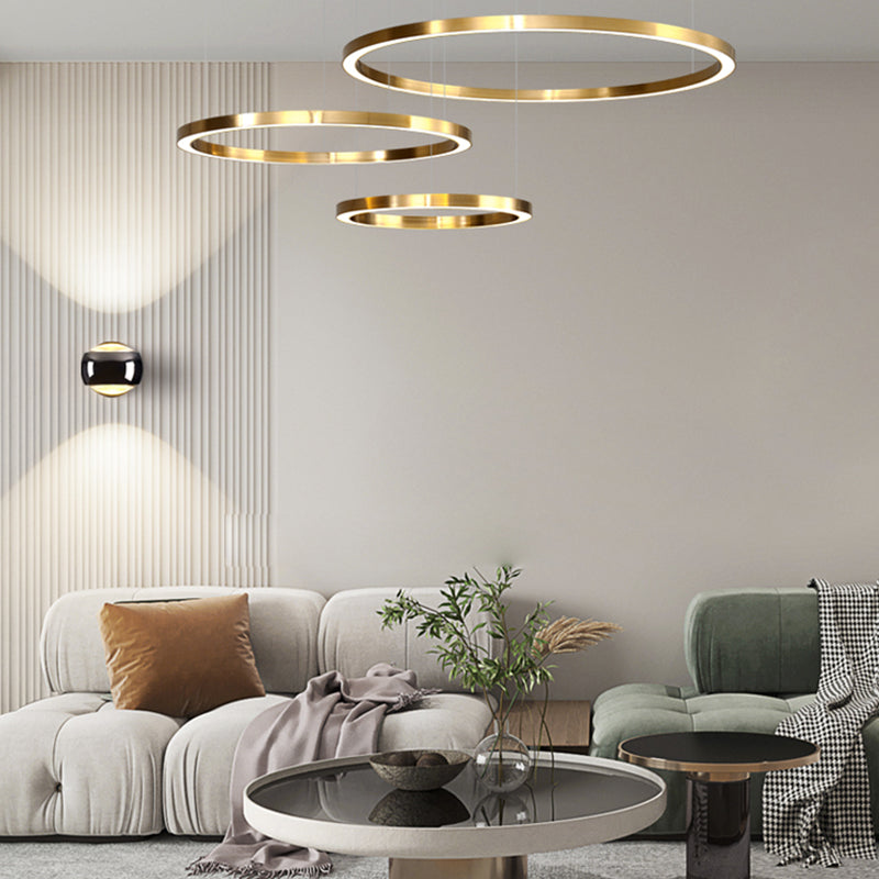 Modern Aluminum Chandelier Light Fixtures Multi-Tier Hanging Pendant Lights for Living Room
