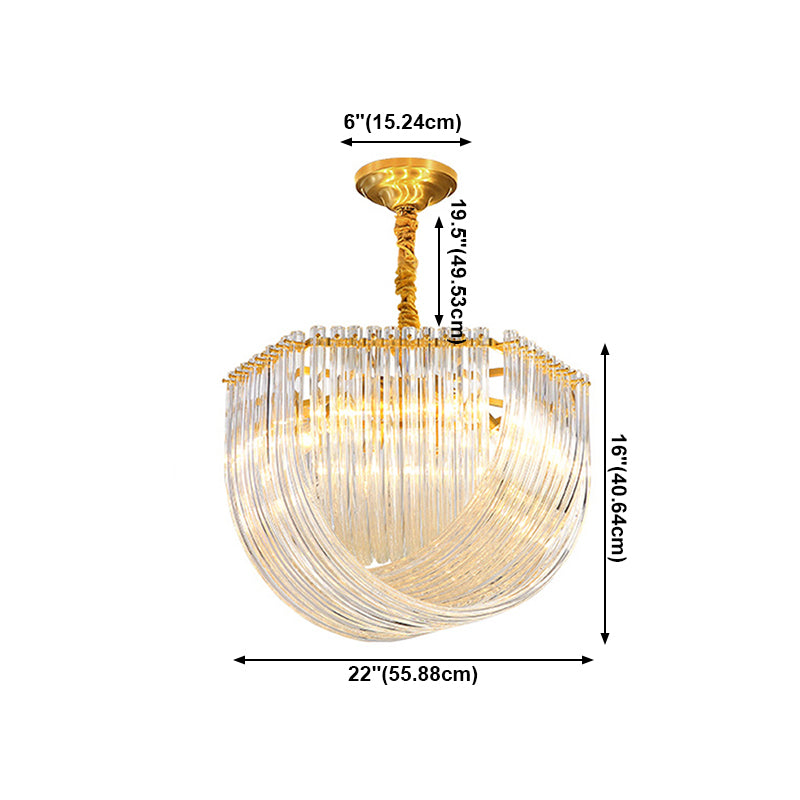 Moderne stijl kroonluchter koperen minimalisme hangend licht met kristal voor woonkamer
