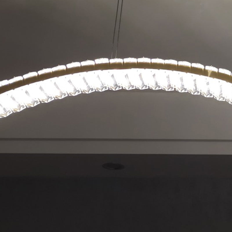 1 Light Waves Island Lamp Contemporary Simplicity Crystal Wrapped Island Pendant