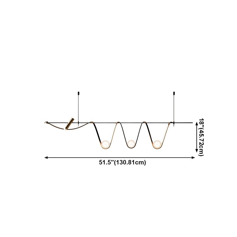 4 lichten lineair eilandverlichting modern minimalisme bol glazen eiland kroonluchter lichten
