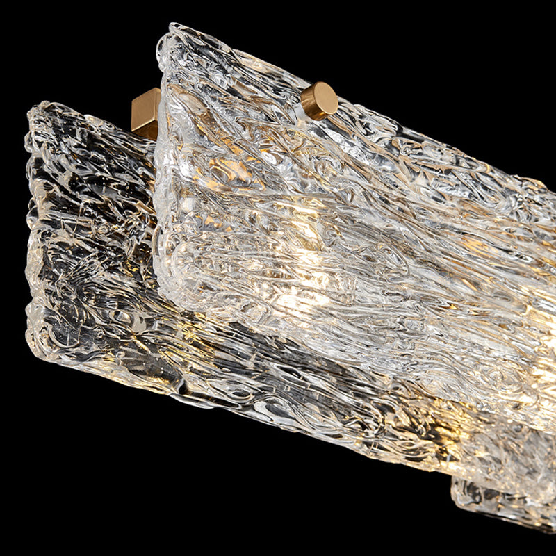 5-leichte Inselbeleuchtungsideen moderner Stil rechteckiger Form Glashängeleuchte