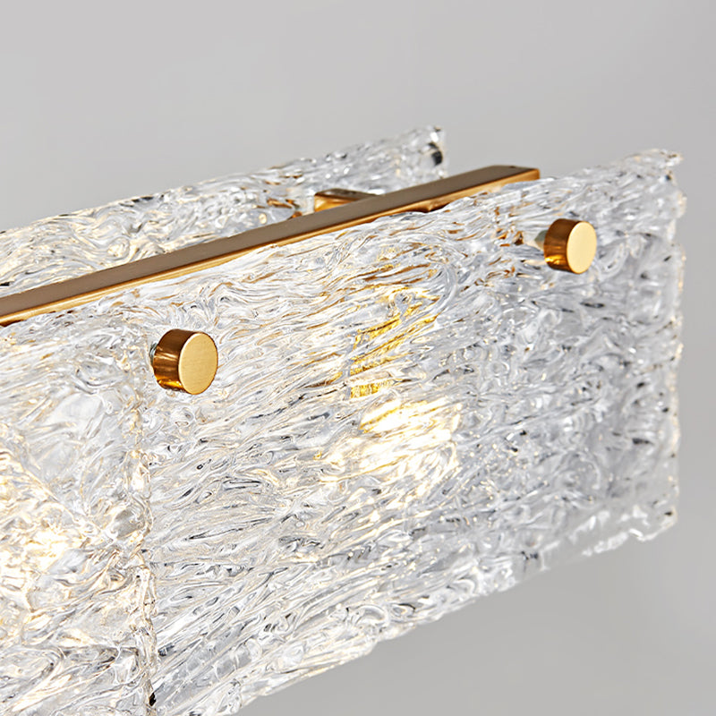 5-leichte Inselbeleuchtungsideen moderner Stil rechteckiger Form Glashängeleuchte