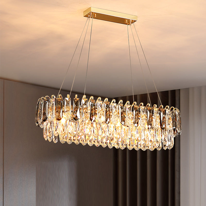 Crystal Dining Pendant Lamp Modern Kitchen Dining Room Crystal Hanging Lamp Fixture