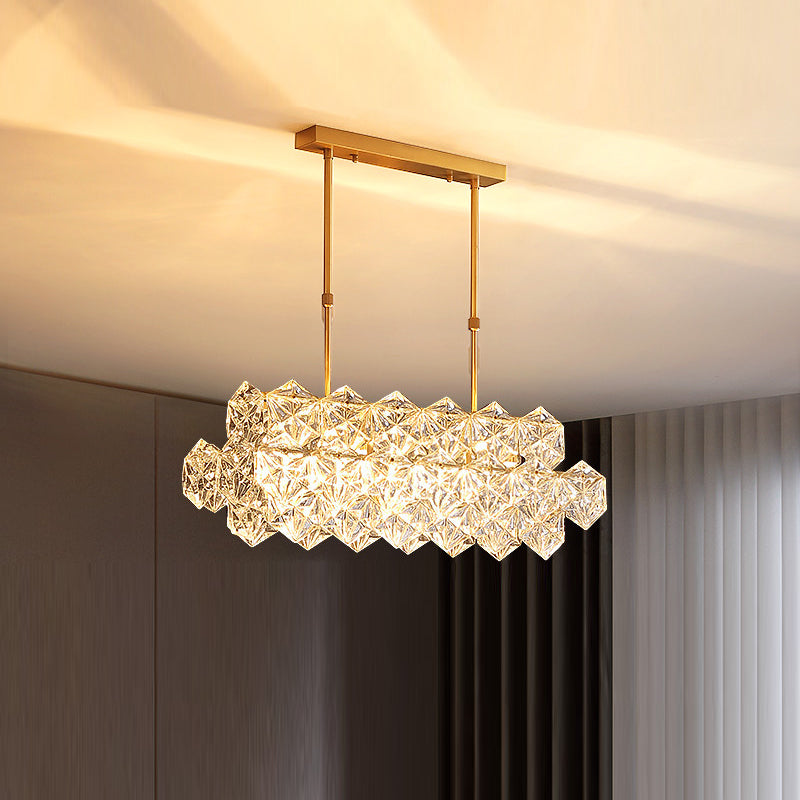 Crystal Dining Pendant Lamp Modern Kitchen Dining Room Crystal Hanging Lamp Fixture