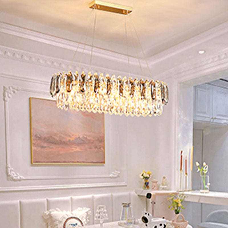 Crystal Dining Pendant Lamp Modern Kitchen Dining Room Crystal Hanging Lamp Fixture