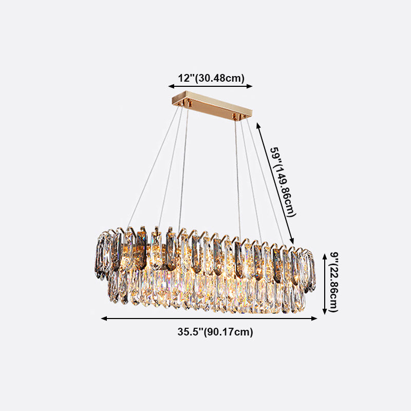 Crystal Dining Pendant Lamp Modern Kitchen Dining Room Crystal Hanging Lamp Fixture