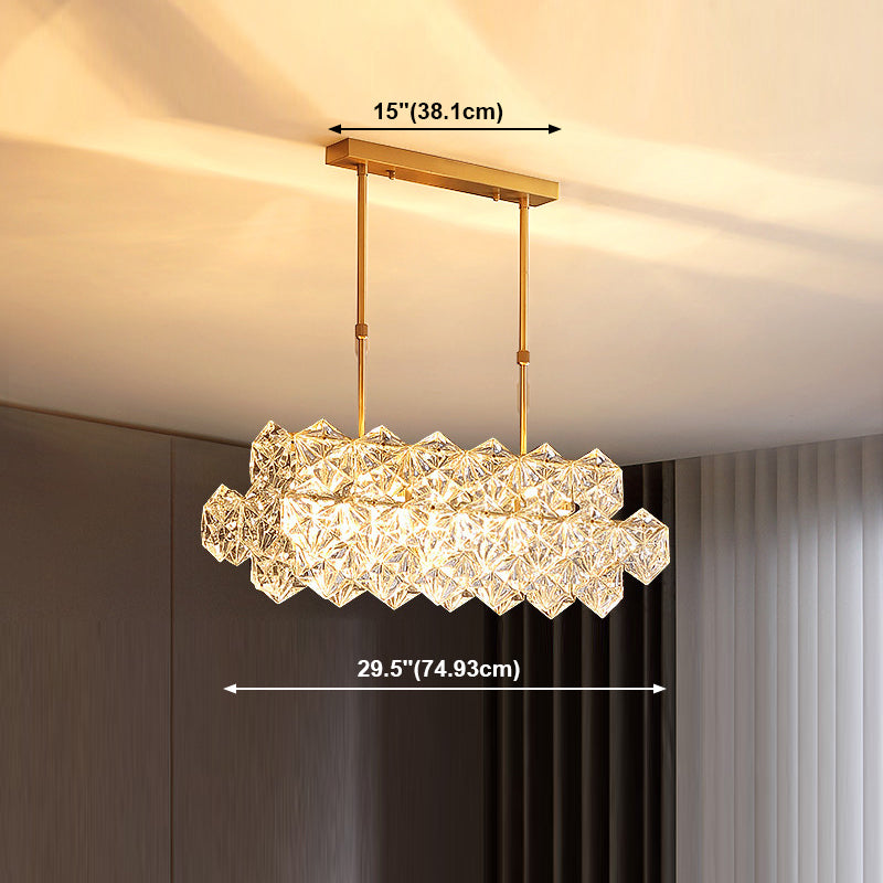 Crystal Dining Pendant Lamp Modern Kitchen Dining Room Crystal Hanging Lamp Fixture
