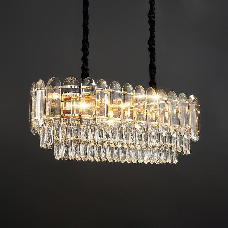 Crystal Dining Island Light Modern Kitchen Comedor de la lámpara colgante de cristal