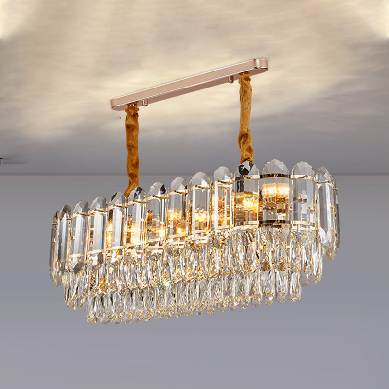 Crystal Dining Island Light Modern Kitchen Comedor de la lámpara colgante de cristal