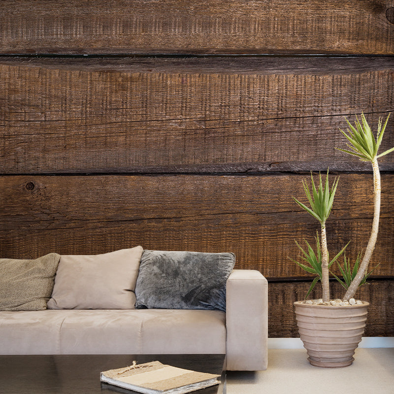 Industrial Style Wood Grain Mural Decorative Mildew Resistant Wall Decor