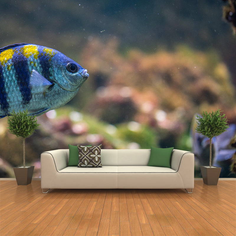 Customized Tropical Beach Seabed Mural Decorative Mildew Resistant Wall Covering