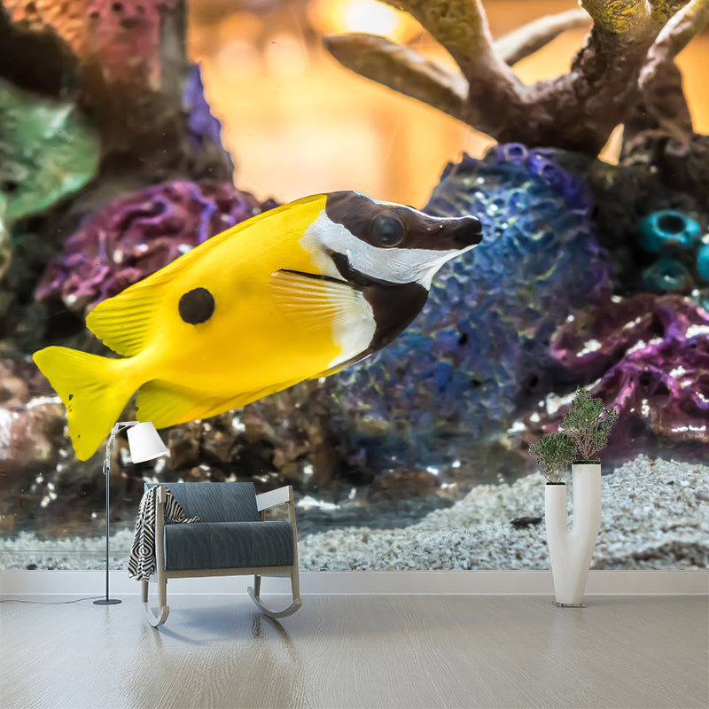 Customized Tropical Beach Seabed Mural Decorative Mildew Resistant Wall Covering