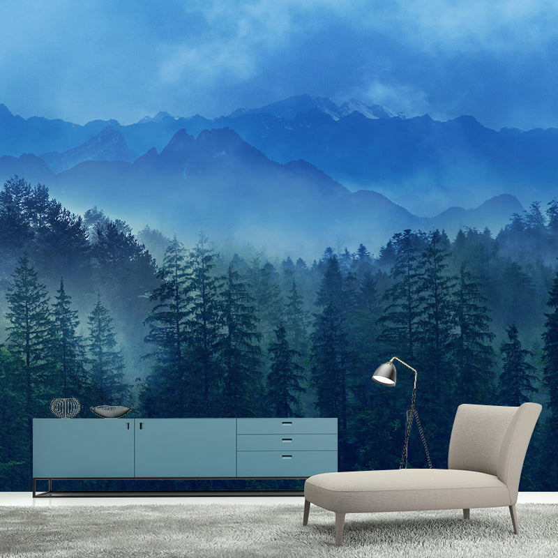 Contemporary Forest Mural Wallpaper Decorative Mildew Resistant Wall Art