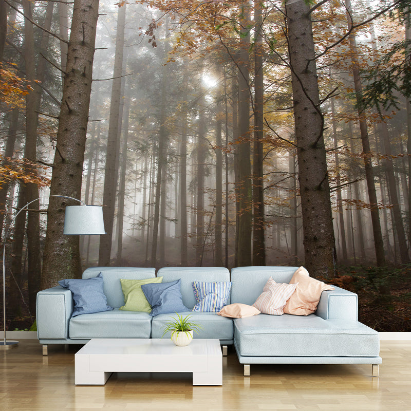 Contemporary Forest Mural Wallpaper Decorative Mildew Resistant Wall Art