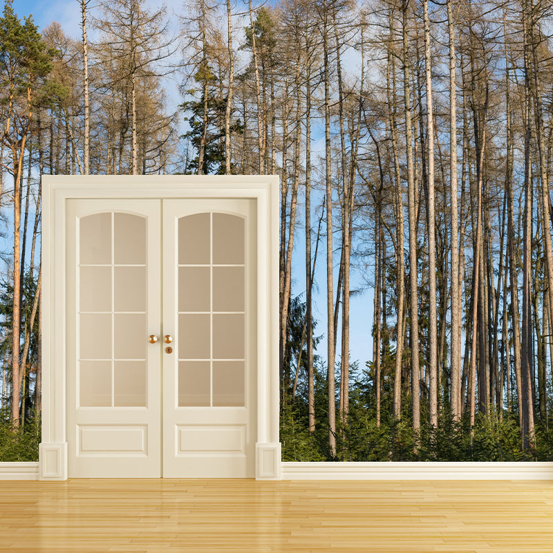 Contemporary Forest Mural Wallpaper Decorative Mildew Resistant Wall Covering