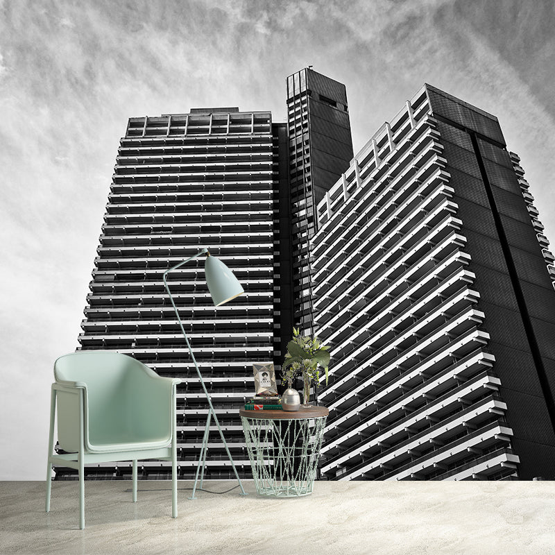 Contemporary Construction Mural Wallpaper Decorative Mildew Resistant Wall Art