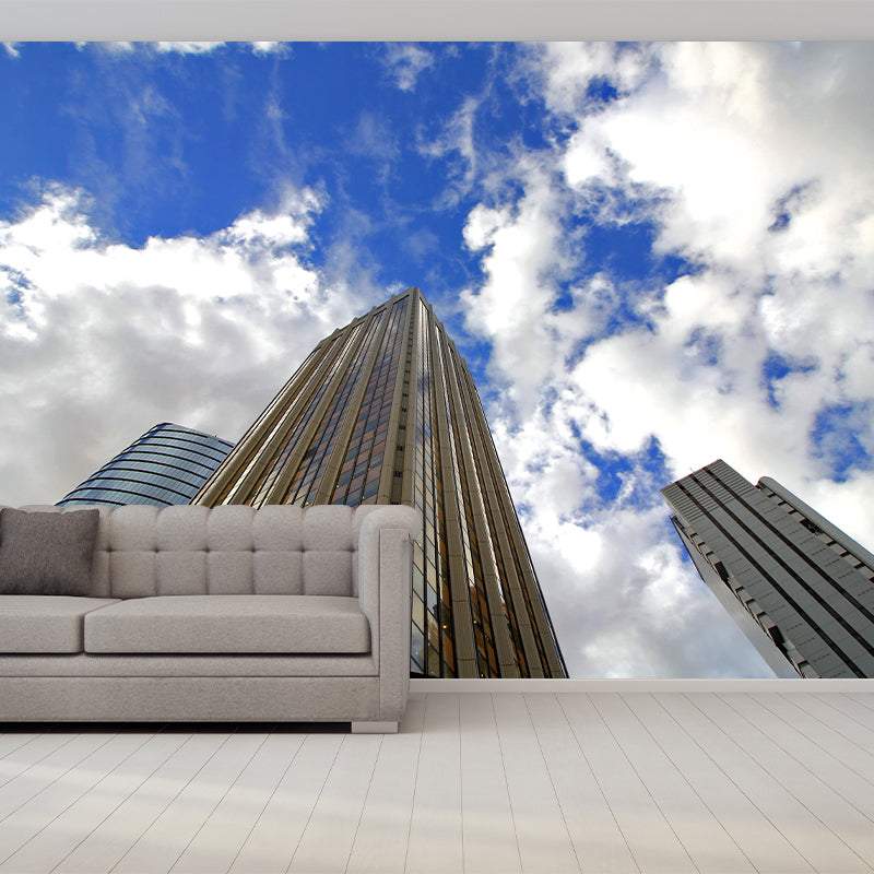 Contemporary Construction Mural Wallpaper Decorative Mildew Resistant Wall Art