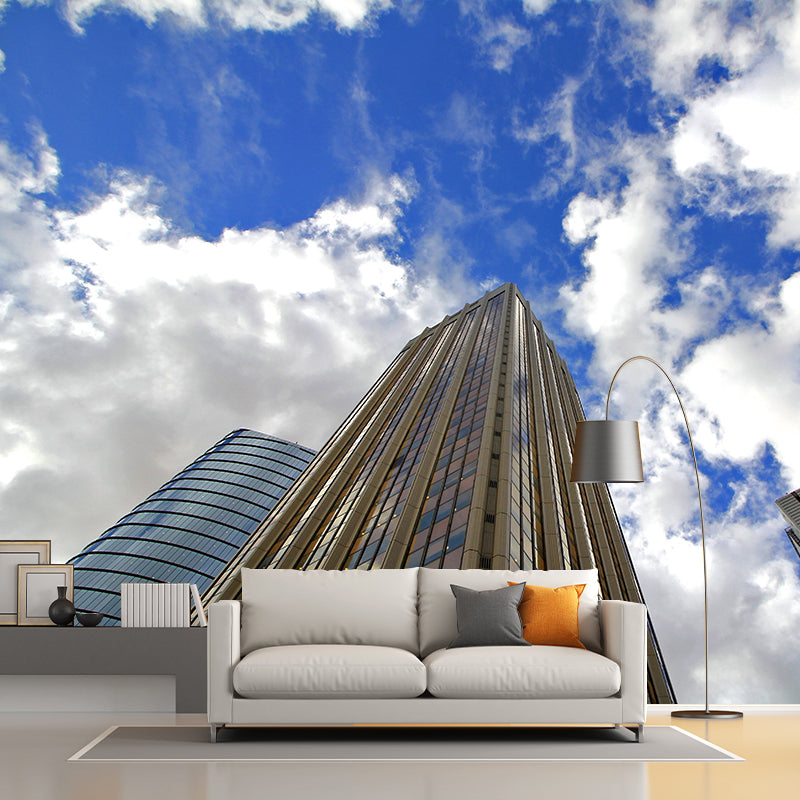 Contemporary Construction Mural Wallpaper Decorative Mildew Resistant Wall Art