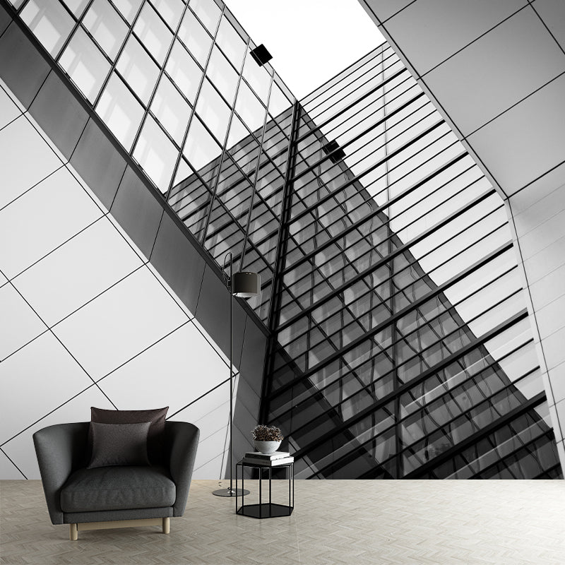 Contemporary Construction Mural Wallpaper Decorative Mildew Resistant Wall Decor