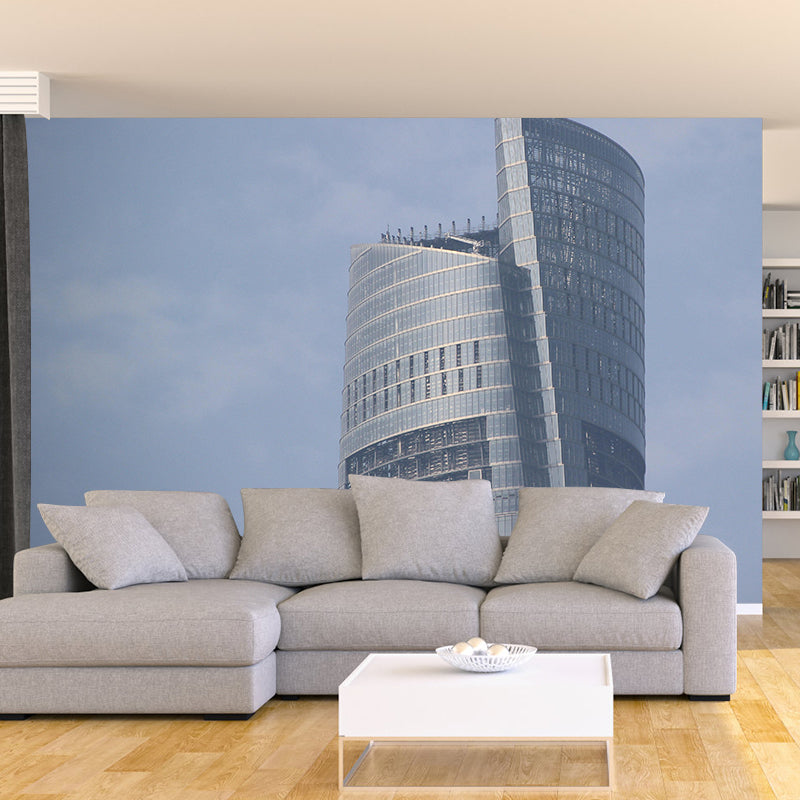 Contemporary Construction Mural Wallpaper Decorative Mildew Resistant Wall Decor